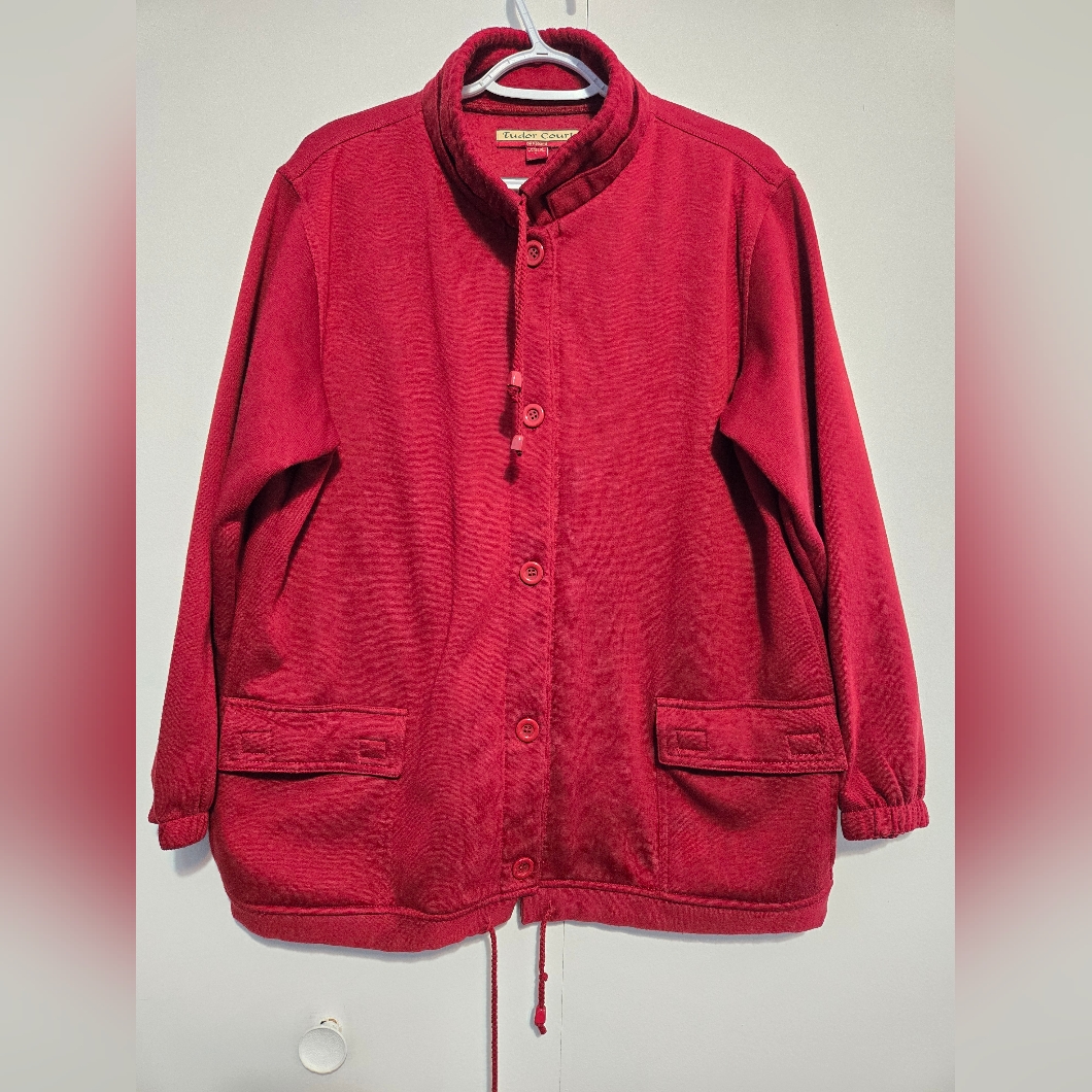 Tudor Court By Haband Womens Vintage Red ButtonUp Jacket Size Large Tudor Court By Haband Womens Vintage Red ButtonUp Jacket Size Large